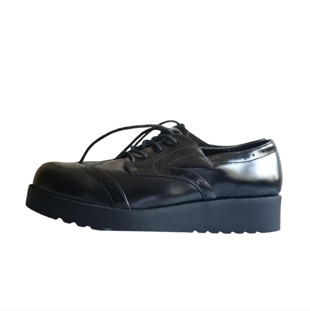 Black Platform Creeper Oxfords - Picture 4 of 5